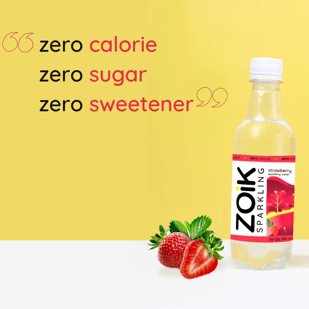 ZOiK Strawberry Flavoured Sparkling Water (350ml each)
