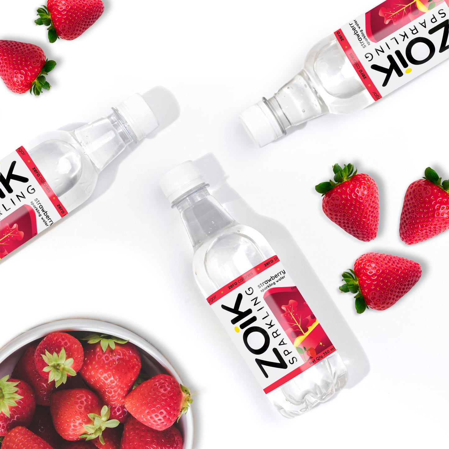 ZOiK Strawberry Flavoured Sparkling Water (350ml each)