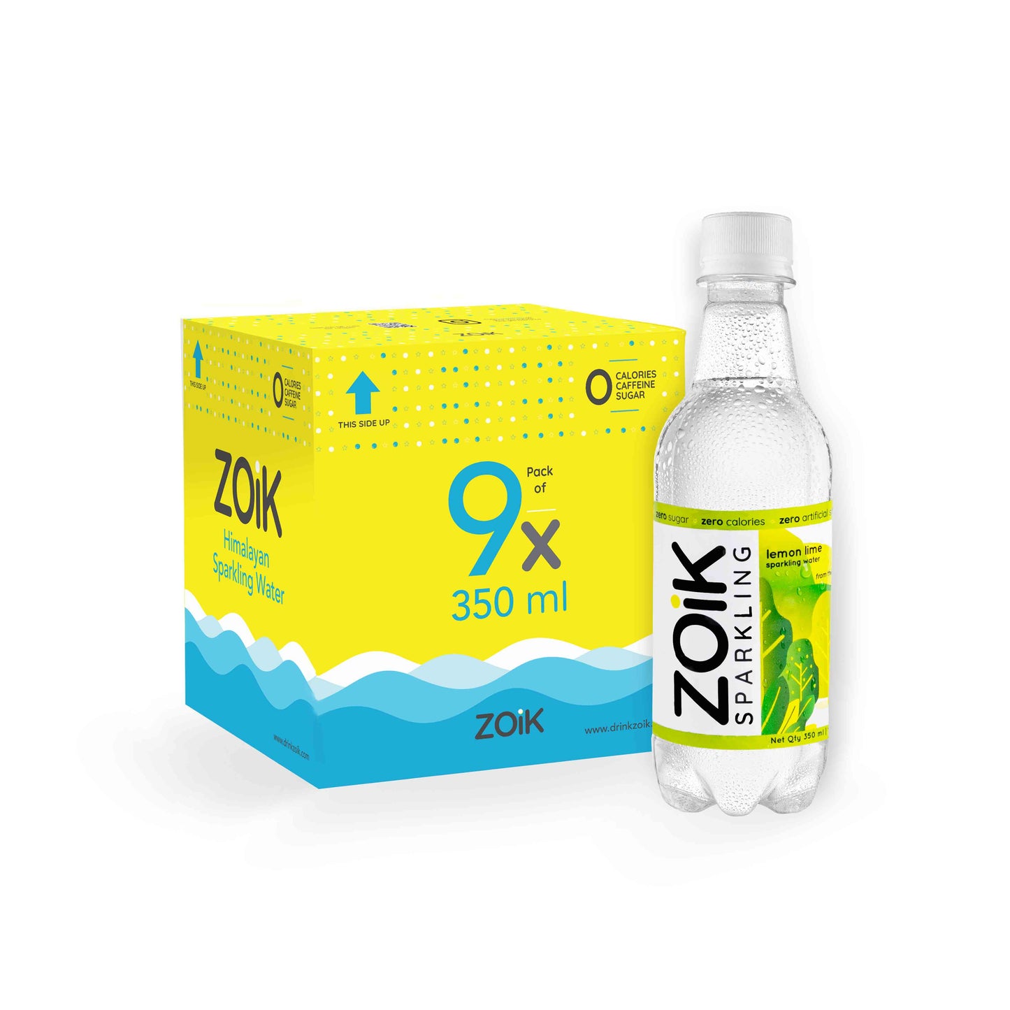 ZOiK Lemon Lime Flavoured Sparkling Water (350ml each)