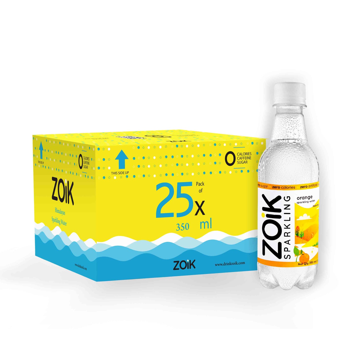ZOiK Orange Flavoured Sparkling Water (350ml each)