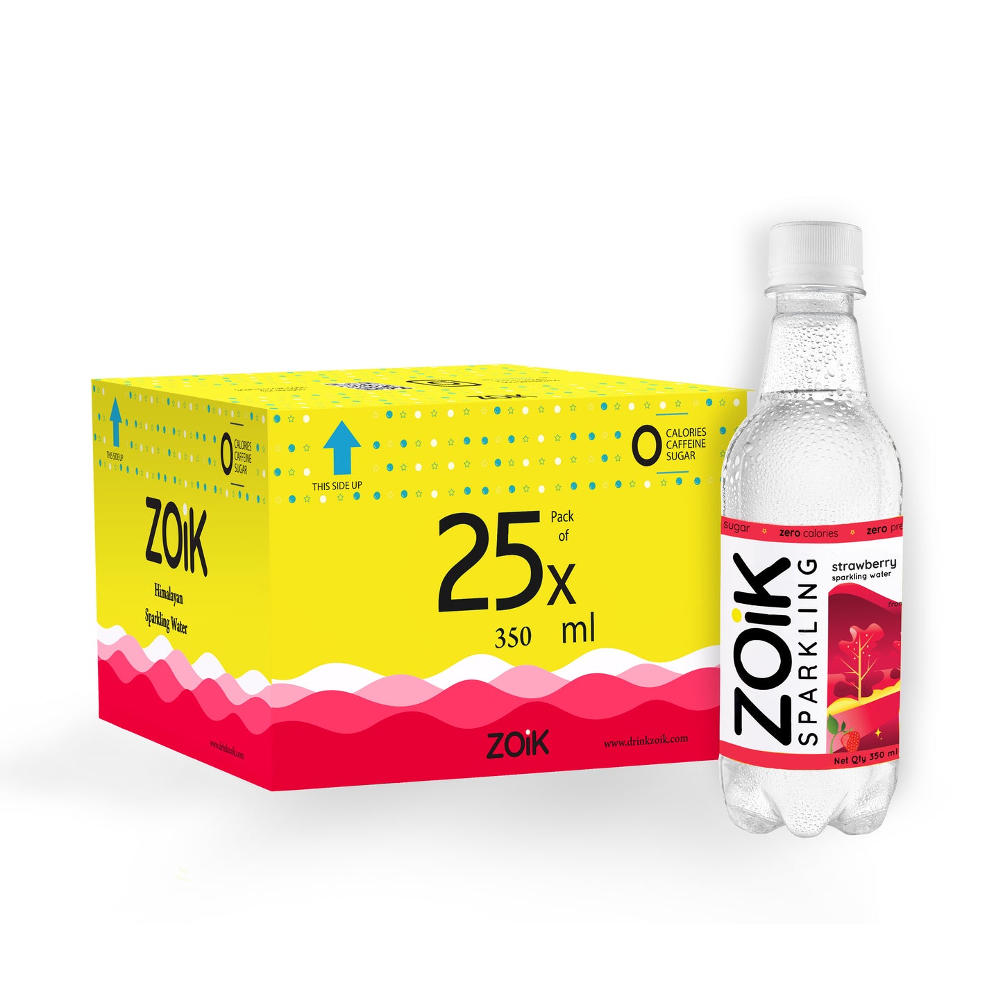 ZOiK Strawberry Flavoured Sparkling Water (350ml each)